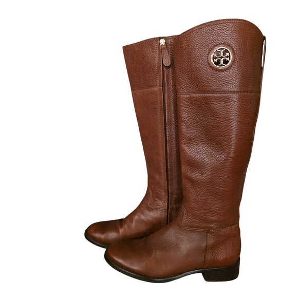 Tory Burch Brown Leather Knee High Riding Boots Women's Size 8.5M Old Money - Picture 2 of 8